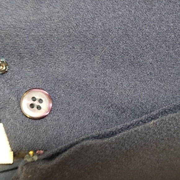 Lands End Navy Shirt Waist Covered Button Placket Wool Fully Lined Dress Pockets - Picture 13 of 16